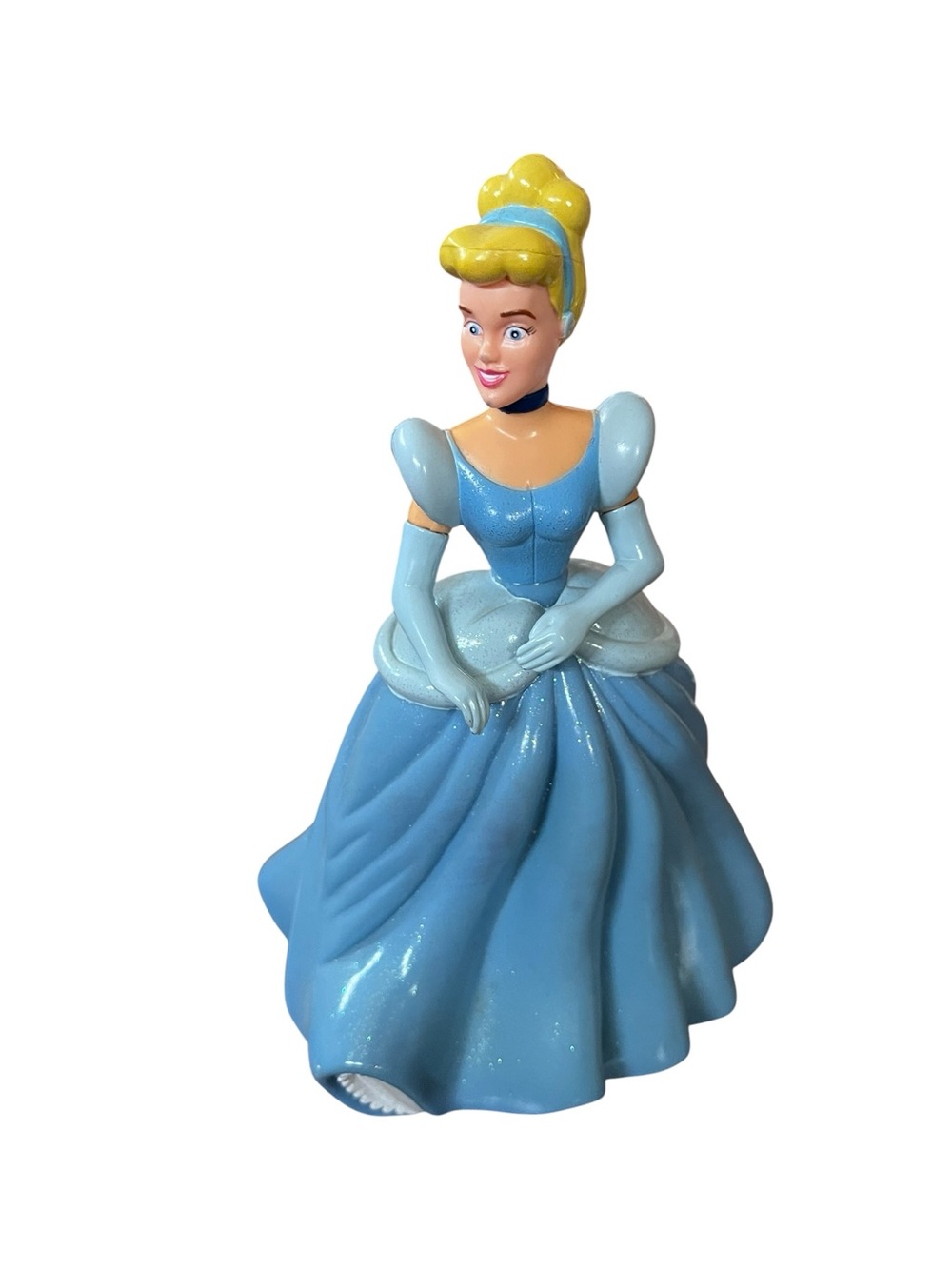 Disney Cinderella 8” Plastic Figurine – Sparkly Blue Dress Princess Collectible